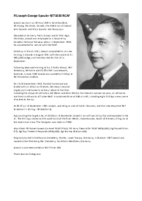A preview of a PDF biography for Spouler, Joseph George